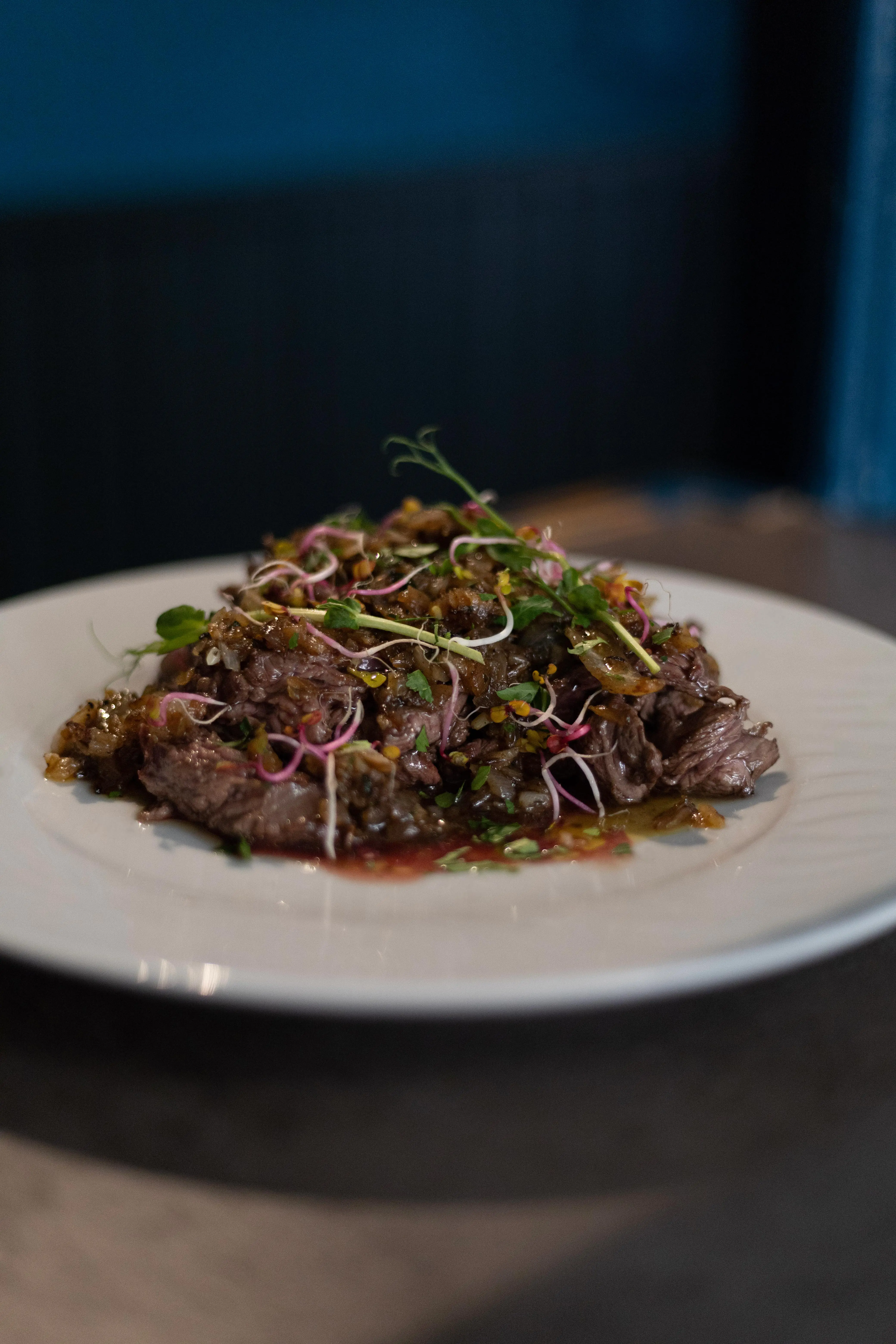 Onglet de bœuf à l'échalote, spécialité signature du Restaurant La Panthère à Schiltigheim